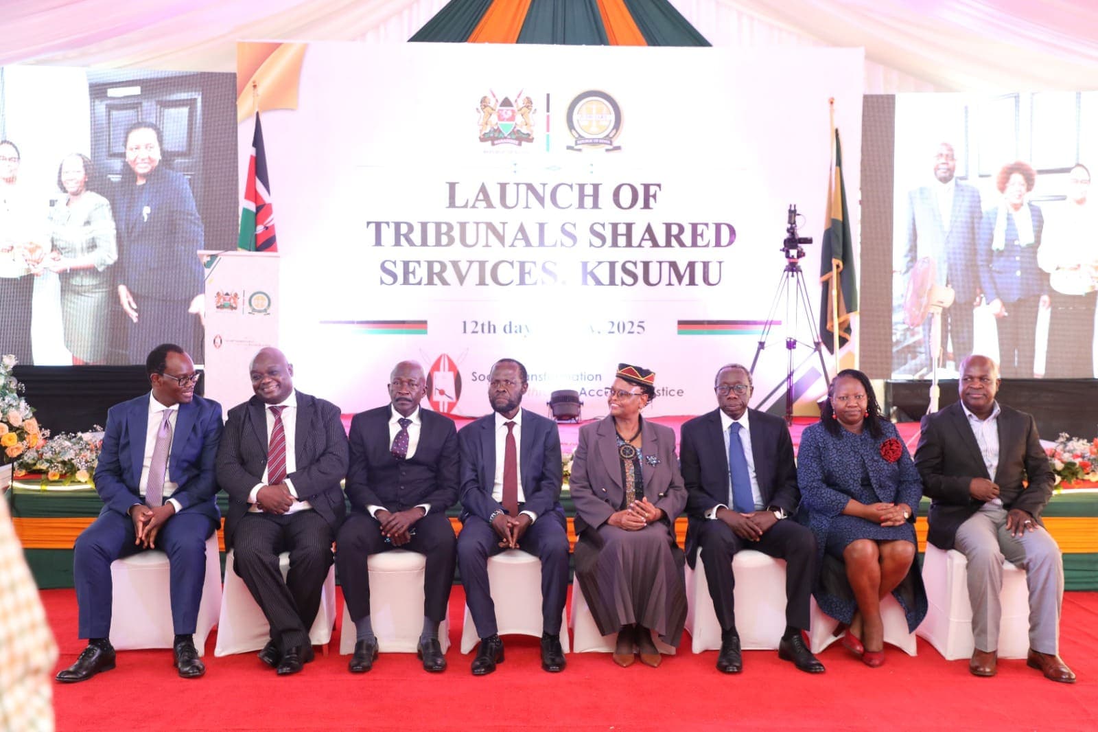 Guests seated at the launch of the Tribunals Shared Services in Kisumu