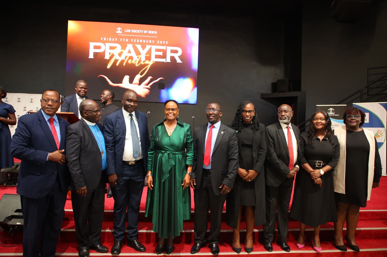 Jacqueline Ingutiah with LSK leaders and guests at the LSK Prayer Meeting